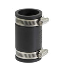Heavy Duty Flexible PVC Pipe Coupling With Corrosion Resistant Stainless Clamps For 1.6 Inch Inner Diameter for DWV sewer repair.