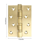 Rock Solid Heavy Gauge Stainless Steel Door Hinges With Hydraulic Buffering And Brushed Metal Hardware, 10.5cm x 7.5cm size.