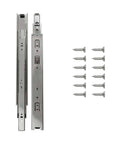 Pair of Beefy Heavy Duty Steel Drawer Slide Three Section Full Extension Self Close Side Mount Ball Bearing Cadmium Finish with screws