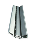 Heavy Duty Aluminum Continuous Piano Hinge 83 Inch Long Unfinished Metal Door Hardware with Breezy Mounting Setup, showing profile detail.
