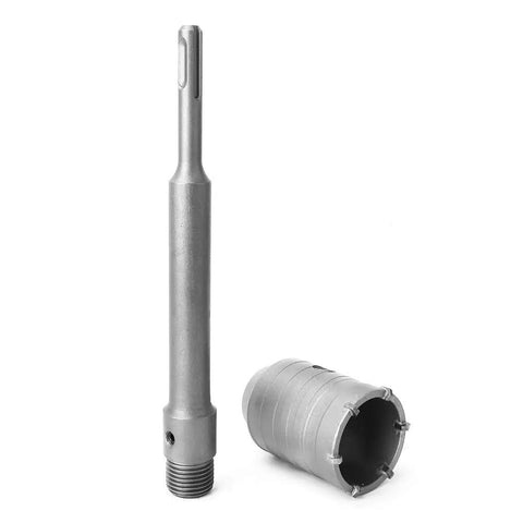 Heavy Duty SDS Shank Concrete Drill Bit With 200mm Rod And Carbide Tip For Wall Hole Cutting Stone Dust Removal Fast Work Great Deal Worth Every Buck, silver bit with threaded rod and core cutter
