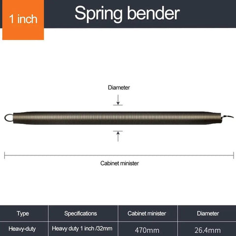 Top Rated 25Mm Pvc Wire Tube Spring Bender Manual Pipe Bender Tool with High Elasticity showing dimensions and heavy-duty design.