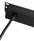 Back view of Eight Wide-Spaced Rack Mount Power Strip Surge Protector PDU with heavy duty 6 foot cord for server racks.