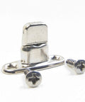 Built Tough Double Height Turn Button With Two Hole Stud And Stainless Steel Mounting Screws, marine grade brass fasteners in polished finish.