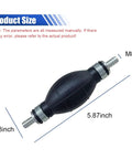 Heavy Duty 8mm Manual Primer Bulb Fuel Transfer Pump, 5.87 inches, black rubber design for gas and diesel handling.