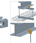 Universal Fit Zinc I Beam Cable Tray Mounting Clip Built Tough For Heavy Load Wire Management Hardware with durable steel clip design.