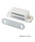 Magnetic Cabinet Latch White Plastic 4 Pack for Kitchen Cupboards and Furniture Easy Install Magnetic Door Catch for Cabinets