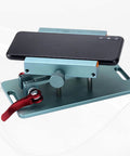 Universal Phone Screen Separator Clamp For Heating Free Back Cover Removal Rotatable LCD Separator Fixture With Strong Suction Cup And Bracket Ideal Mobile Phone Screen Delamination Tool For Repair Shops And DIYers in use, holding a smartphone securely.