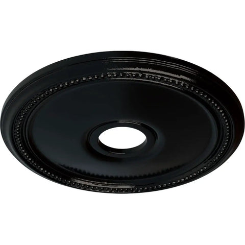 Dope Hand Painted Black Pearl Ceiling Medallion, Eighteen Inch Outside Diameter, Inside Diameter Three And Five Eighths Inch, Projection One Eighth Inch, Lightweight For Quick Installation, Fits Canopies Five And Three Eighths Inch, Rich Deep Relief