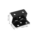 Three Fold Iron Cabinet Door Hinges With Six Hole Mounting Vintage Black Chest Hinges For Decorative Cabinets And Trunks