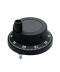 Get Precise Control With This Durable 60mm Manual Pulse Generator Handwheel Rotary Encoder Pulser Designed For CNC Machines Runs On 5 To 24 Volts Plastic Construction Fits 4 Or 6 Pin Setups Super Easy To Use For Your Workshop Needs 5E100B black plastic handwheel with dial.