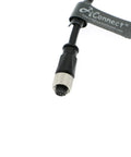 4 Pin M12 A Code Female Straight Connector Aviation Socket Cable, 10m, screw thread, flying lead plug B, plug and play ready