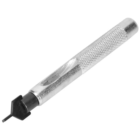 Flat Prong Leather Chisel Set With Interchangeable Heads Carbon Steel Leather Punch Tool handle close-up