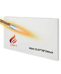 Ceramic fiber insulation board, white, 0.47 x 18 x 24 in, torch heating surface with 2300°F icon