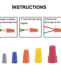 Instructions with Orange Wire Connectors Nuts 5 Pack for Home Use, Easy DIY Wire Twists and Electrical Screw Cap Connections