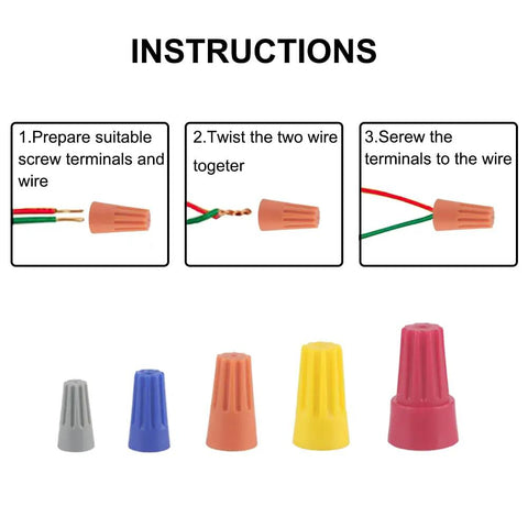Instructions with Orange Wire Connectors Nuts 5 Pack for Home Use, Easy DIY Wire Twists and Electrical Screw Cap Connections