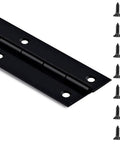 Black Stainless Steel Piano Hinge 48 Inch Long With 2 Inch Open Width Beefy Heavy Duty Continuous Hinge For Cabinets Doors And DIY Wood Boxes Includes Screws