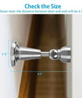 Magnetic Door Stop With Soft Catch, Holds Doors Open Without Slamming, Wall Mount, Stainless Steel Brushed Satin Nickel Chrome Finish side view