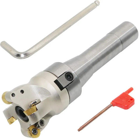 Rock Solid Shop Grade Face Mill Cutter Holder Loaded With Hard Alloy Carbide Inserts And Spanners For Beast Mode Roughing Jobs On Industrial Milling Machines