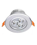Silver Adjustable LED Recessed Spotlight with three LEDs and aluminum housing, ideal for accent lighting in residential spaces.