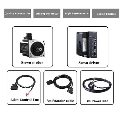 AC Servo Motor And Driver Set 15N.M 3.8KW CNC Control System Kit High Torque For CNC Router Engraving And Milling Machine 220V 13015025 components