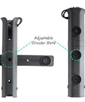 Close-up of Three Tube Adjustable Fishing Rod Holder For Boats And Kayaks With Removable Pole Inserter, showing adjustable slots.