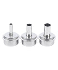 Three metal nozzles for Pro Grade Hot Air Rework Station With Digital Display And 1000W Heat Gun Soldering Iron Included Adjustable 100C To 500C