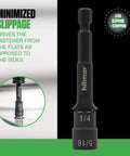 Close-up of 2.75 Inch Reversible Magnetic Nut Driver Set 3 Pack From One Sixteenth Inch To Five Sixteenth Inch Sizes Alloy Steel