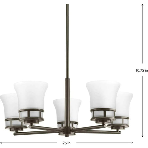 Coastal Five Light Chandelier With Etched Glass Shades In Antique Bronze Modern Gas Light Look Pendant Light Includes Six Inch And Twelve Inch Stems Plus Chain For Adjustable Height