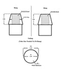 Diagram of Built Tough Carbon Steel Heim Joints With Bung for 5/8-18 threads, dimensions for tubing compatibility.