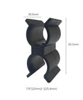 Heavy Duty Double Port Pipe Clamp Clips, 6.25 Cm Long, Fits 22mm And 25.4mm Tubes, nylon material, side view