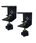 Beefy 2 Inch Heavy Duty C Clamps Set For Woodworking And Furniture Projects Adjustable Industrial Steel Vice Clamps With Non Slip Pads For Desk And Table Installations Secure 2 Pack, black steel desk clamp set