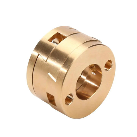 Two Pack Brass Couplers For 3D Printer Z Axis T8 Lead Screw Hotbed, Boss Level Precision Coupling, side view