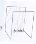 Newton Cradle Pendulum Desk Decor For Home Office And School STEM Toy, Hands On Energy Balance Experiments, Interactive Swinging Balls Ornament For Kids And Adults with silver metal frame and swinging steel balls