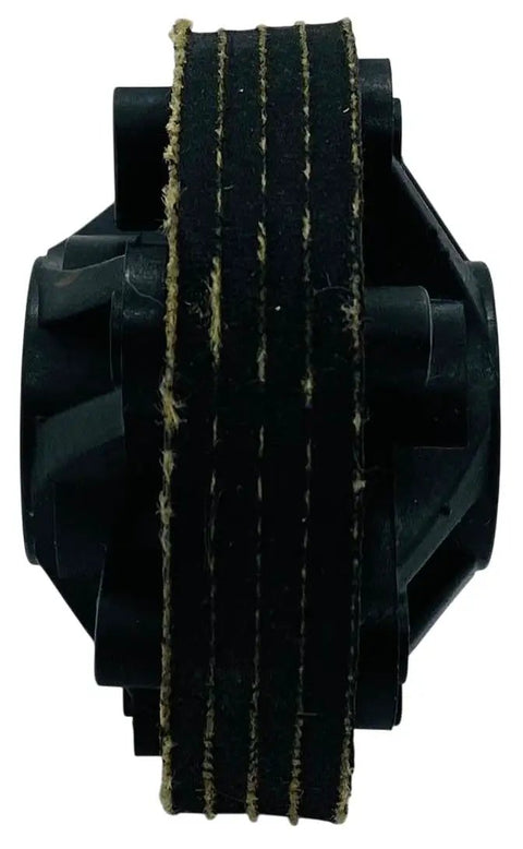 High Octane Black Washer Motor To Transmission Coupler Built Like A Tank For Whirlpool Kenmore, showing rubber and plastic components.
