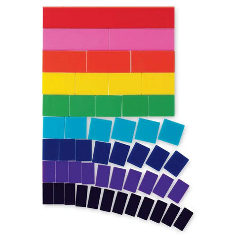 Plastic Rainbow Fraction Tiles Set For Kids Hands On Learning Fractions And Equivalence With Color Coded Montessori Math Manipulatives