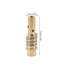 Hot Deal 10pcs Alloy Welding Torch Contact Tip Holder Diffuser Assembly For Mig Mag Guns showing a brass assembly part with measurements.