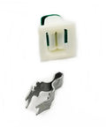 Upgrade Your Kitchen With This Solid Door Catch Strike Latch Kit For Frigidaire And Kenmore Models AP2137890 PS455020 showing plastic and metal parts.