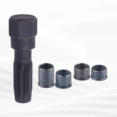Beefed Up Thread Repair Kit With Reamer And Tap For Damaged Threads, Four Steel Inserts For Reliable Long Lasting Restoration