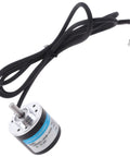 Incremental Optical Rotary Encoder With Solid Shaft For Precise Motion Feedback 5 To 24V DC 600 P R 0.24 In 6 Mm Shaft 1.5 In Body 4.9 Ft Cable Pro Grade High Precision Position Sensing For CNC Robotics, with cable