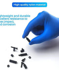 350 Piece Nylon M4 Standoff Kit With Male And Female Spacers Nuts Washers Screws For PCB Mounting And Electronics DIY Projects Dope For Prototyping Robotics Home Workshop Builds, black nylon spacer detail