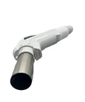 35 Foot Central Vacuum Hose With On Off Switch Crushproof Material 360 Degree Swivel Handle close-up view of nozzle and handle