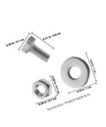 10 Set 304 Stainless Steel Carriage Bolt Kit With Nuts And Washers For Equipment And Unicycle Handle Replacement Heavy Duty Hardware