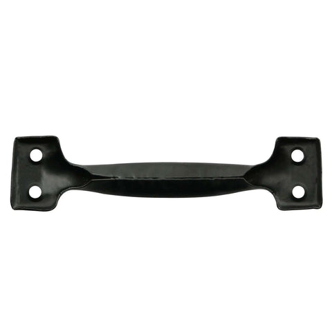 Front view of 10 Pack 99mm Black Iron Door Handle Pulls With Screws For Doors And Drawers Vintage Surface Mount Hardware
