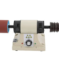 Heavy Duty 350W Electric Leather Edge Polisher with adjustable speed, six sanding belts, compact design for crafting.