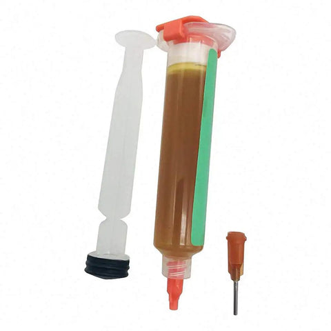 NC-223 Soldering Paste 10cc Flux For BGA PCB SMD Micro Soldering Paste Clean Joints No Clean Formula shown with cap removed.