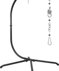 Heavy Duty Hammock Chair Stand Steel C-Stand For Outdoor And Indoor Use, Supports Egg Chairs Or Swings Up To 400 Lbs With Stable X Base
