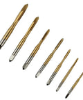 Rocksolid 7 Piece Metric Tap Set M2 M3 To M6 HSS High Speed Steel Screw Thread Tapping Tool Kit, seven taps shown