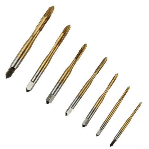 Rocksolid 7 Piece Metric Tap Set M2 M3 To M6 HSS High Speed Steel Screw Thread Tapping Tool Kit, seven taps shown