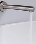Matte Black Three Cross Handles Shower Faucet Set With Tub Spout And Trim Kit, Wall Mounted Valve Included, water flowing